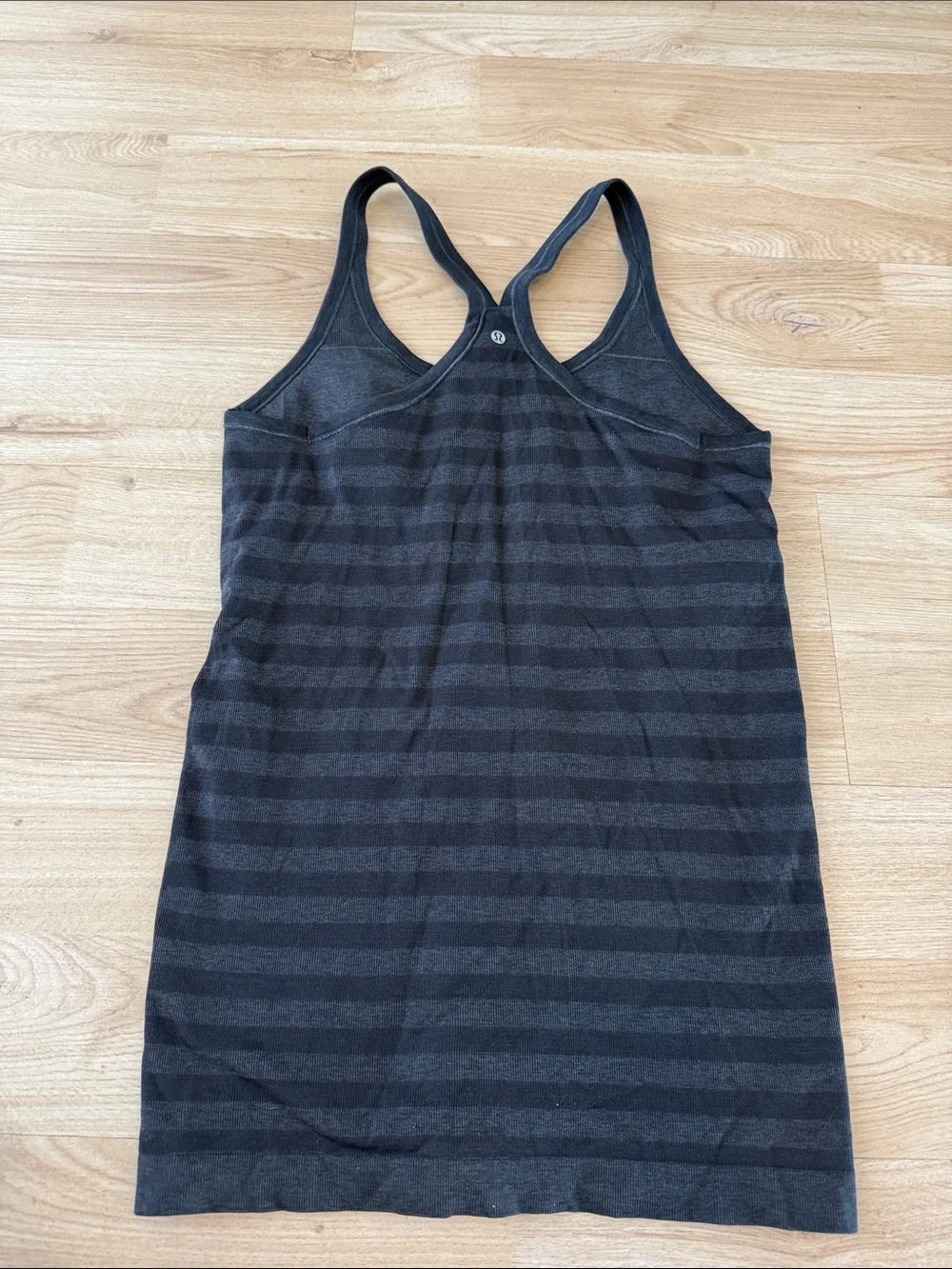 lululemon athletica Black and Charcoal Striped Racerback Tank